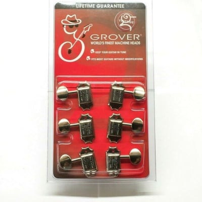 Grover Nickel 3 Per Side Inline Guitar Tuners for Vintage Gibson® 133N for sale