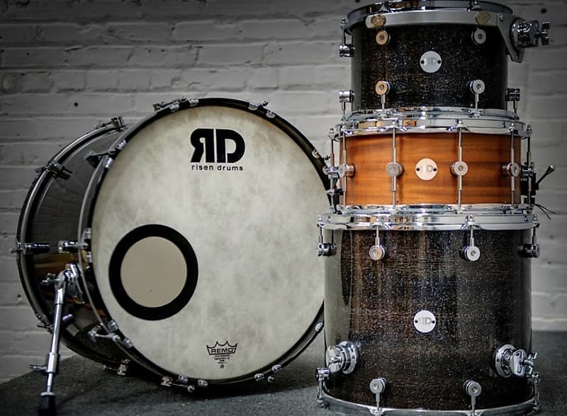 Risen Drums Custom Drum Set Black Sparkle Reverb