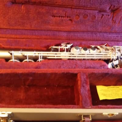 Sax Dakota Professional Soprano Saxophone, Model SDSS1024 in Gray Onyx with Satin Silver Keys and Trim image 4