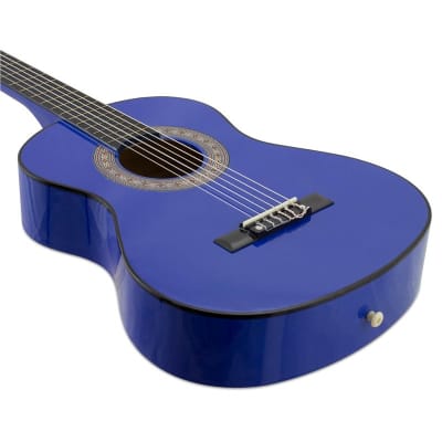 Tiger CLG4 Classical Guitar Starter Pack, 3/4 Size, Blue, Left Handed image 2