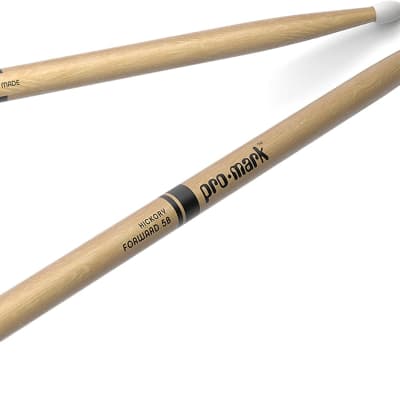 Promark 5b Hickory Nylon Tip Drum Sticks, Pair, Tx5bn