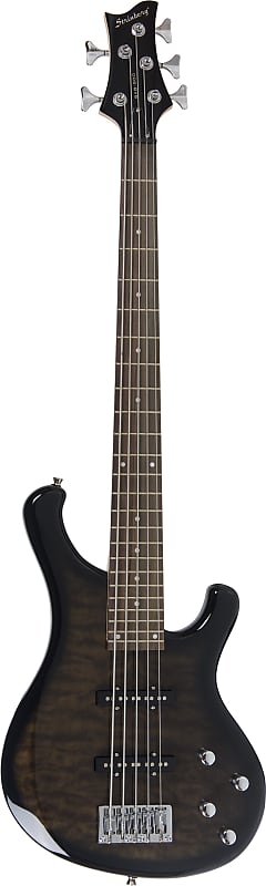 Strinberg Bass Guitar 5 Strings Active SAB-500 2020 Transparent Black Made in Brazil image 1