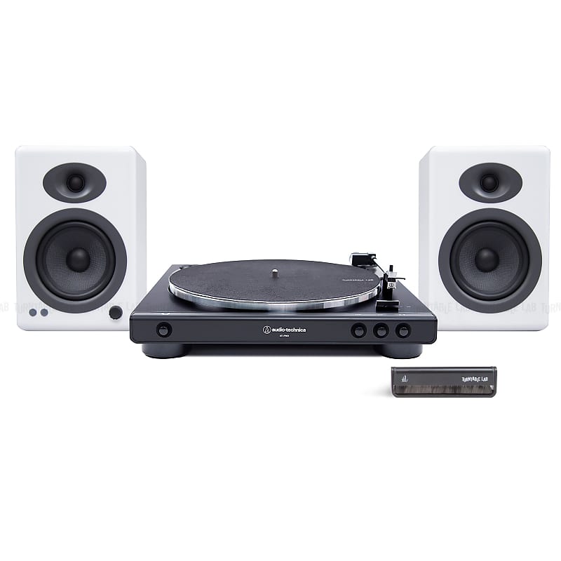 Audio-Technica: AT-LP60X / Audioengine A5+ / Turntable Package +Bluetooth  Black Turntable / White Speakers *BT