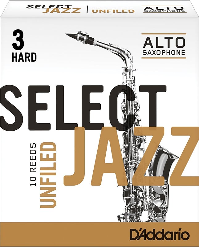 D'addario Select Jazz Unfiled Eb Alto Saxophone Reeds 10ct 3 Hard Strength image 1