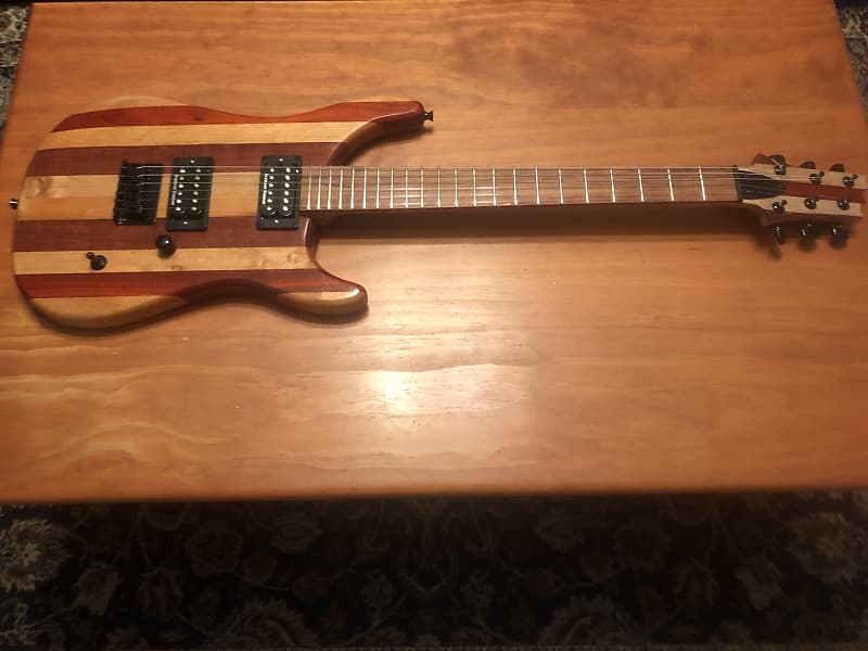 Custom built strat style drop top multi-species electric guitar with Seymour Duncan pickups image 1