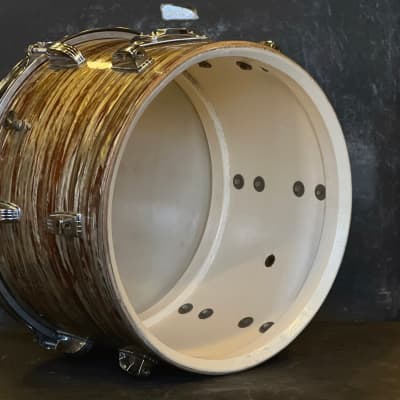 VINTAGE 1958-1961 Ludwig All Original Transition-Pre-Serial Pink Oyster Pearl Downbeat Outfit w/ Matching Jazz Festival - 14x20, 8x12, 14x14, & 5.5x14 image 16