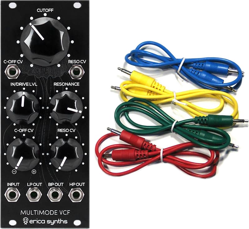 Erica Black Multimode VCF Eurorack Synth Module Bundle w/Cables and Geartree Cloth image 1