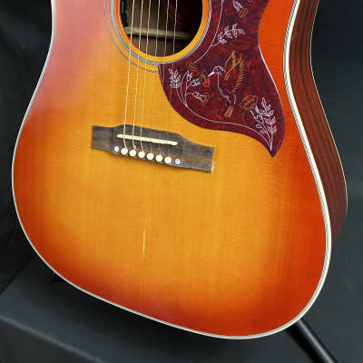 Epiphone 'Inspired by Gibson' Hummingbird Acoustic-Electric Guitar Aged Cherry Sunburst image 4