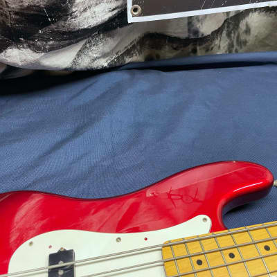 Fender Precision Bass 4-string P-Bass with Case 1990 - 1991 - Candy Apple Red / Maple Fingerboard image 5