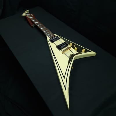 Jackson RR5 Rhoads Pro 2007 Ivory with Black Pinstripes Made in Japan Neck Through Seymour Duncan JB and Jazz pickups image 13