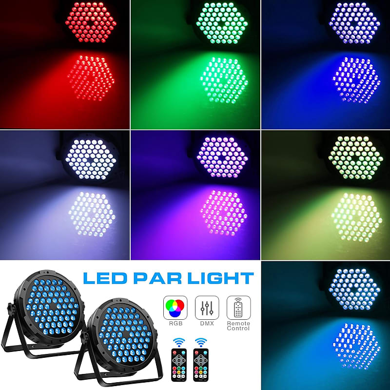 36LEDs Stage Par Lights 4 Pack - RGB LED Par Lights Sound Activated Auto  Play by Remote & DMX Control Uplights for Wedding Birthday Church Music  Light