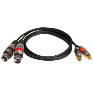 Seismic Audio SAXMRM-2x3 Dual XLR Female to Dual RCA Male Patch Cable - 3'