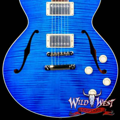 Collings SoCo Deluxe Premium Flame Maple Top Rosewood Fingerboard Lollar Low Wind Imperial Humbuckers Sapphire Blue for sale