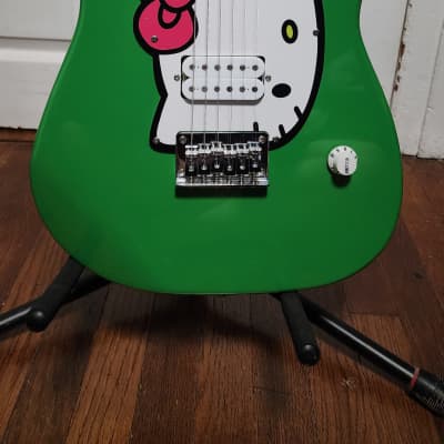 Final Price Drop! Fishbone Hello Kitty Stratocaster Green Sour Puss Guitar image 2