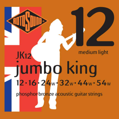 Rotosound JK12 Jumbo King 92/8 Bronze Acoustic Guitar Strings, 12-54 image 1