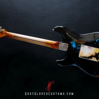 Fender Stratocaster Floyd Rose Black/Blue Heavy Aged Relic by East Gloves Customs[$280 Off for Limited Time Only] image 12