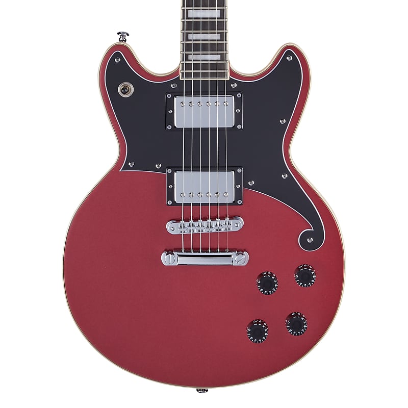 D'Angelico Premier Brighton Solid Body Double Cutaway Electric Guitar in Oxblood w/ Gig Bag image 1