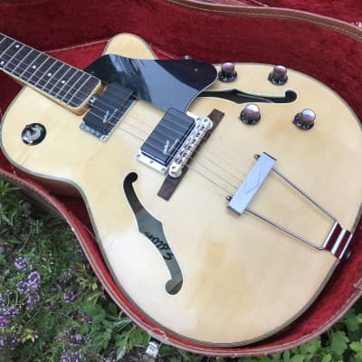 Rare 1979 Eston Six-string Hollow Body by EKO with Original Chipboard Case  Natural Maple image 17