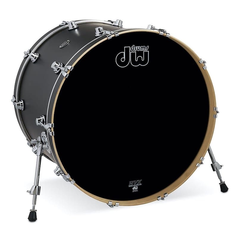 DW Performance Bass Drum 24x18 Hard Satin Charcoal Metallic image 1