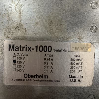 Oberheim Matrix 1000 Rackmount 6-Voice Synthesizer 1987 -Black
