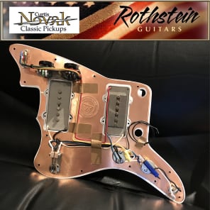 Curtis Novak JM180 / JMV Pickups w/ Rothstein Jazzmaster Wiring - White Pickguard Copper Shield image 10