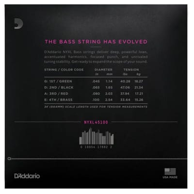 D'Addario NYXL45100 Regular Light Long Scale Bass Strings image 2