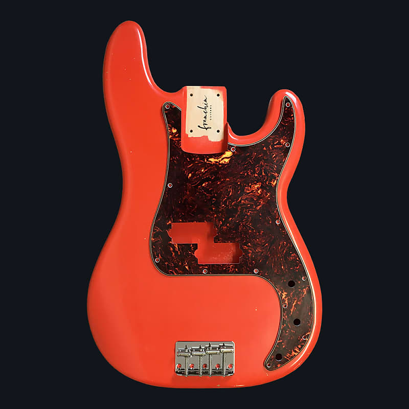 Made to Order - FRANCHIN Jupiter bass body PINO PALLADINO REPLICA Relic  Aged Fiesta Red 100% Nitro Lacquer Alder P-Bass type Made in Italy