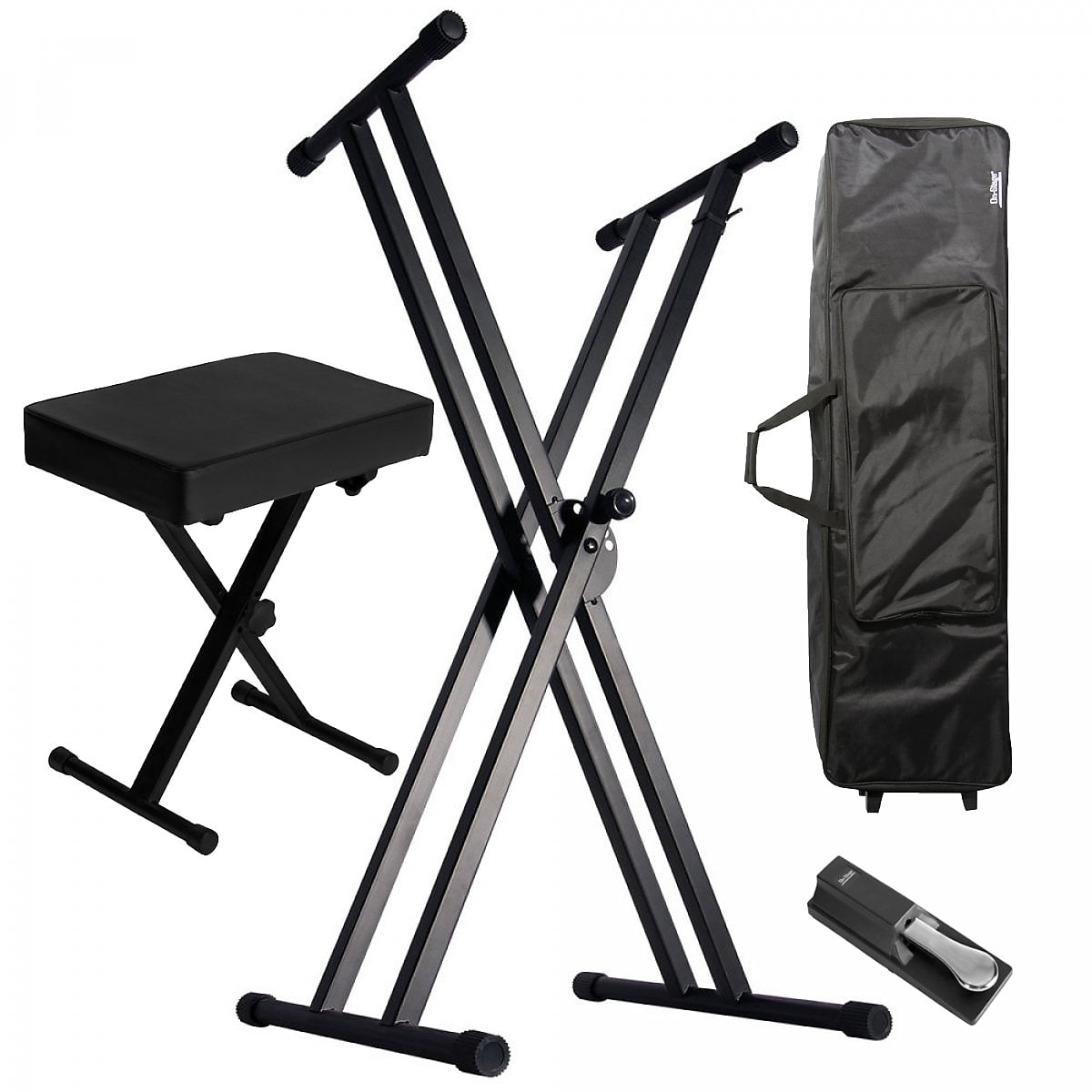 On-Stage KPK2088 Double X-Style Keyboard Stand Bundle | Reverb