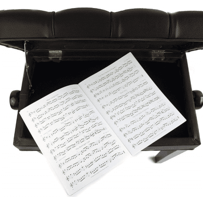 Symphony Adjustable Cushion Seat Piano Bench Stool with Storage - Polished Mahogany (FS311PM) image 5