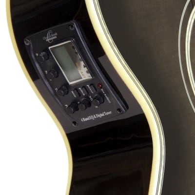 Oscar Schmidt OG10CEFTB Transparent Black Acoustic Electric Guitar image 3