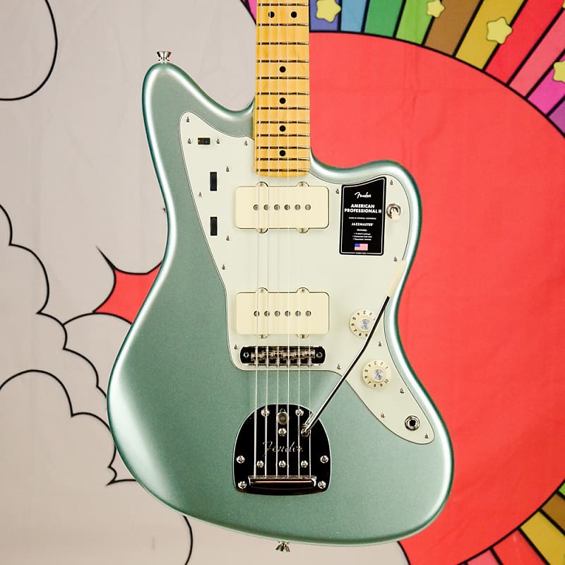 Fender American Professional II Jazzmaster®, Maple Fingerboard, Mystic Surf Green Electric Guitar image 1