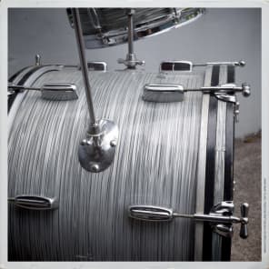 Rogers Holiday Swingtime 12/14/20 Drum Kit, Steel Gray Ripple w/ B&B Lugs image 5