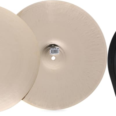 Meinl Cymbals 14 inch Byzance Brilliant Medium Hi-hat Cymbals  Bundle with SKB 1SKB-CV22W 22" Rolling Cymbal Vault image 1
