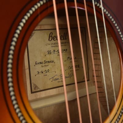 Bedell  Seed to Song Custom Parlor European Spruce, Birdseye Maple Sunburst Guitar image 6