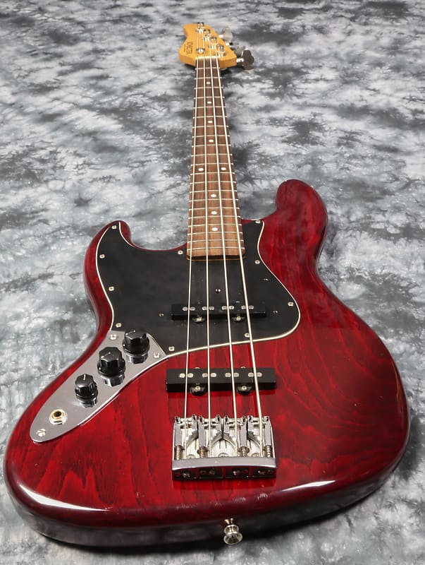 USA Schecter Custom Shop Traditional J-Bass 1998 Transparent Crimson Red Trans Red Left Handed Bass image 1