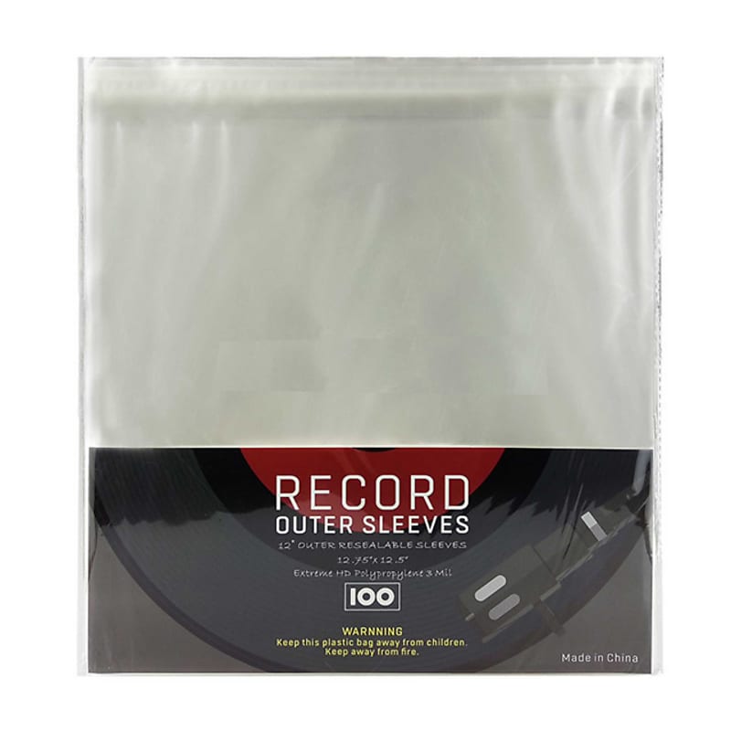 12.5" Heavy Duty Vinyl Disc LP Record Jacket Cover with re-sealable flap - pack of 25 image 1