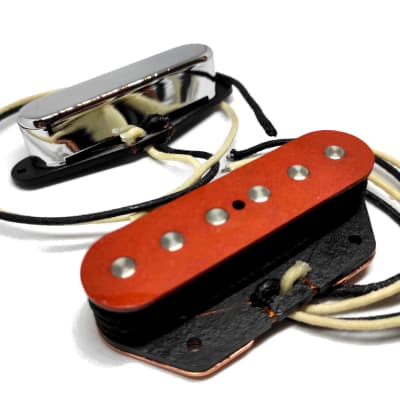 Set of 2 Vintage Alinco 2 Tele "GLORIOUS FLAME" pickups, hand-wound by Lighthouse Pickups image 3