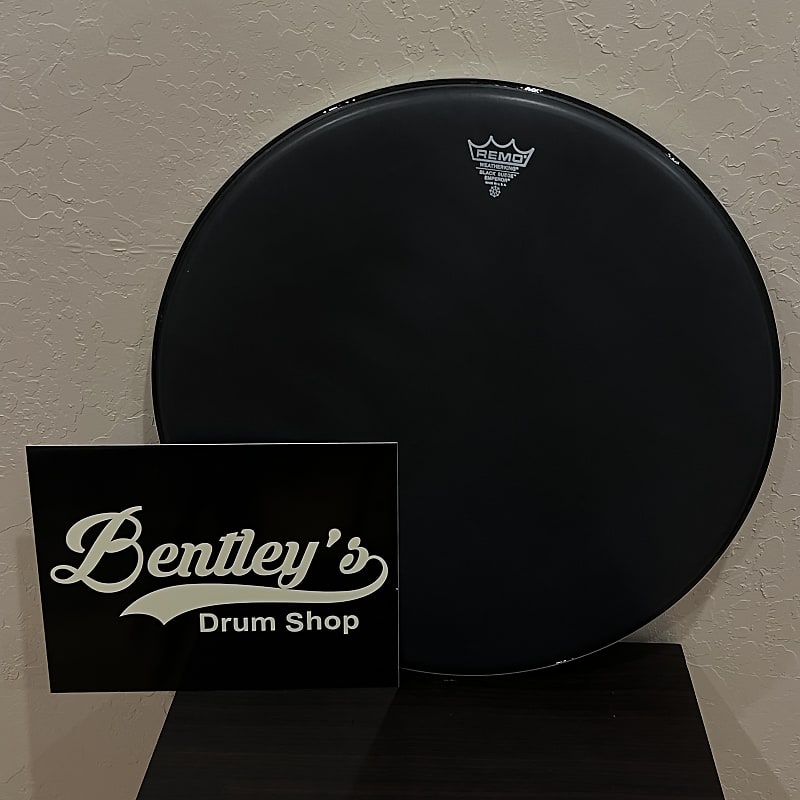 Remo 20 Black Suede Emperor Bass Drum Head Reverb