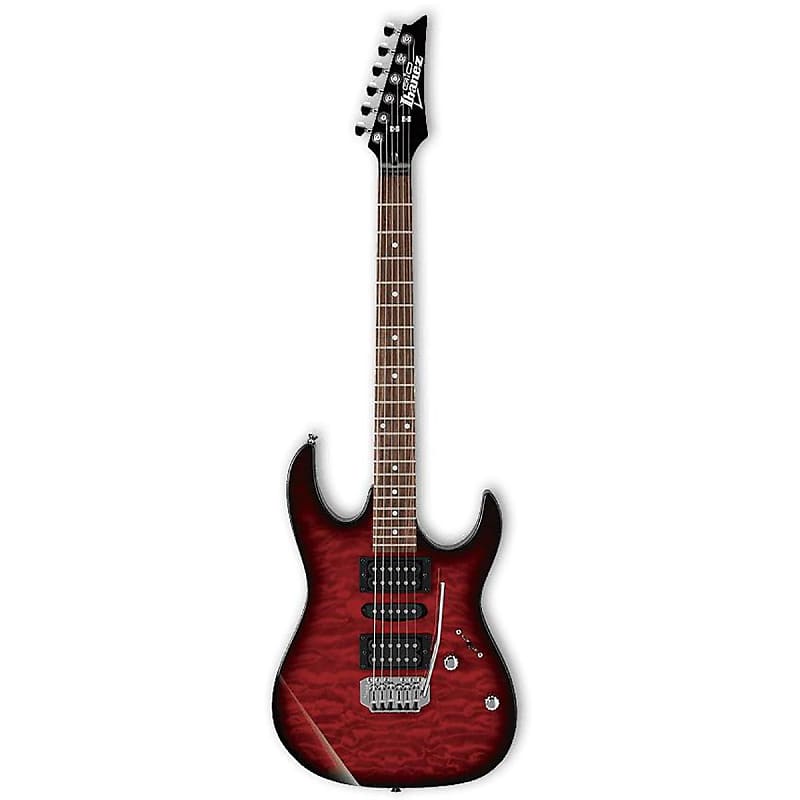 Ibanez GRX70QA Electric Guitar (Transparent Red Burst) image 1