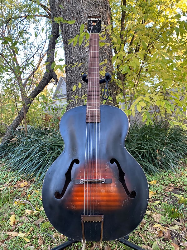Sale Priced till 2/24 1942 Harmony Monterey Leader H950 Flamed Archtop Guitar image 1
