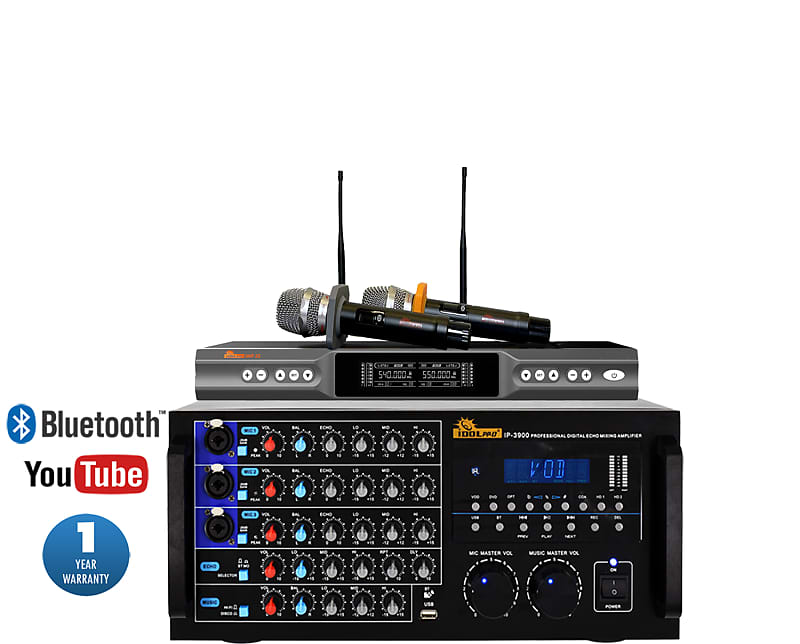 IDOLmain IP-3900 2600W Professional Mixing Amplifier Plus UHF-X2 Performance Wireless Microphones image 1