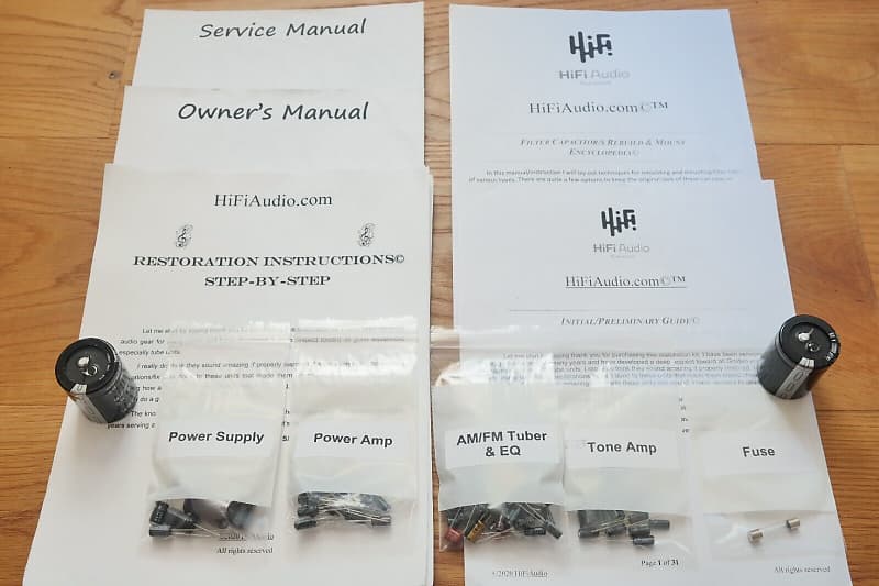 Onkyo TX-3000 restoration kit filter capacitor repair rebuild fix  			