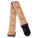 D'Addario Accessories Woven Guitar Strap, Peace Love, Pink and Brown (50PCLV02)