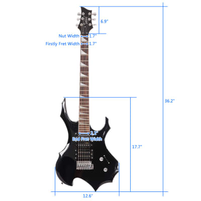 Glarry Flame Shaped Electric Guitar with 20W Electric Guitar Sound HSH Pickup Novice Guitar - Black image 4
