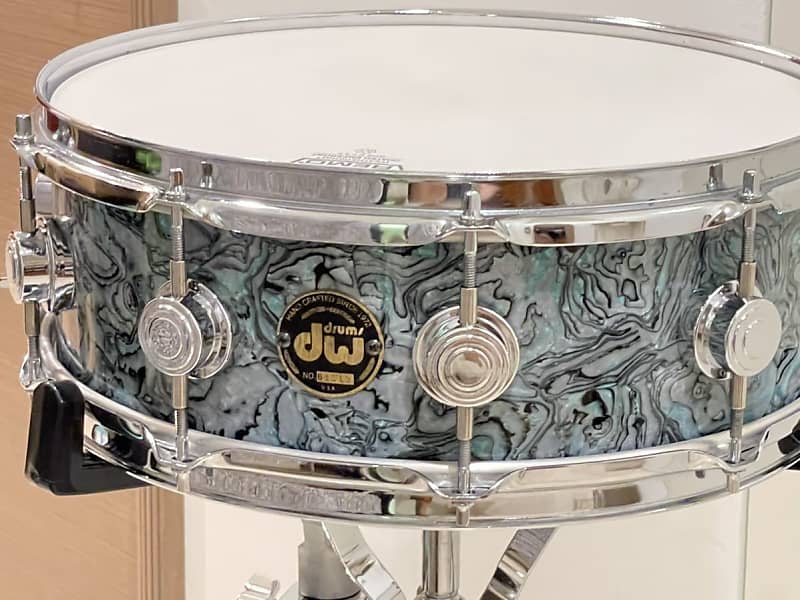 DW Keller shell mid 90s Blue abalone snare drum Reverb