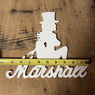 Marshall Slash AFD Trucker Girl cabinet emblem 9.5" wide, White, plastic image 3