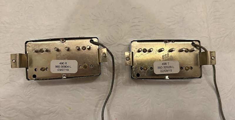 Gibson 490R and 498T humbucker pickups with covers | Reverb