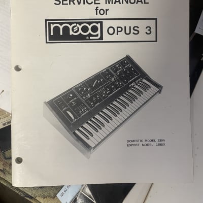 Moog Opus 3 1980 - Black service and user manual