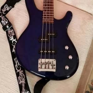 Cort Action Bass in Dark Blue with Backpack Soft Case Gig Bag image 1