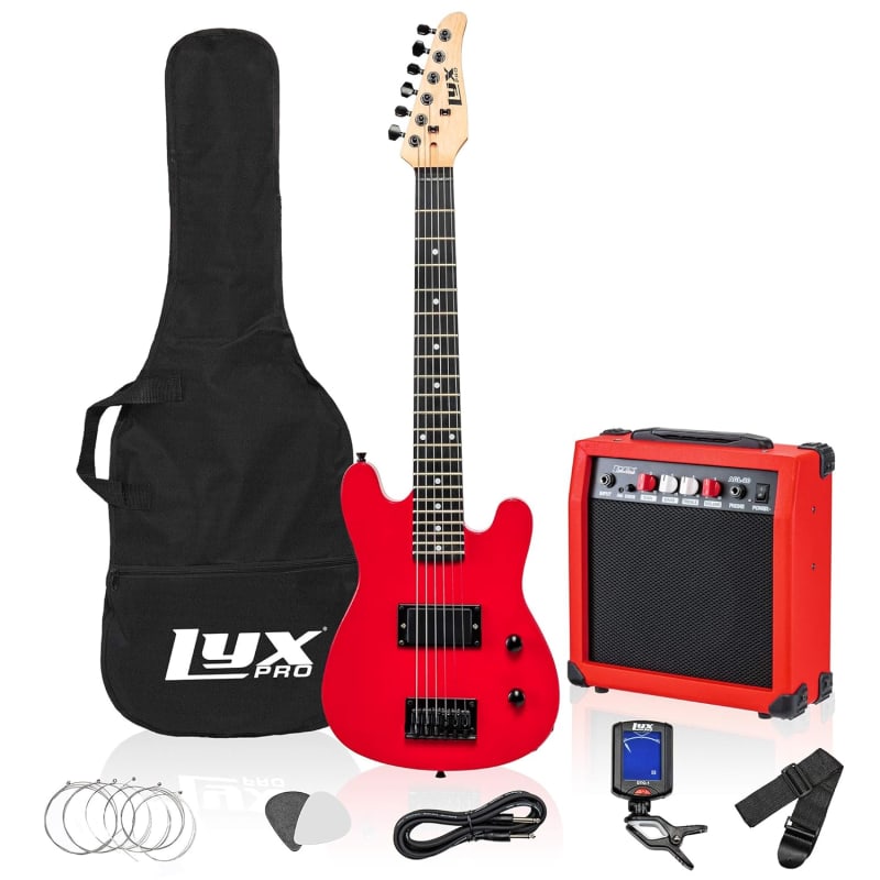  Donner 30 Inch Kids Electric Guitar Beginner Kits ST Style Mini  Electric Guitar for Boys Girls with Amp, 600D Bag, Tuner, Picks, Cable,  Strap, Extra Strings, DSJ-100, Red : Musical Instruments